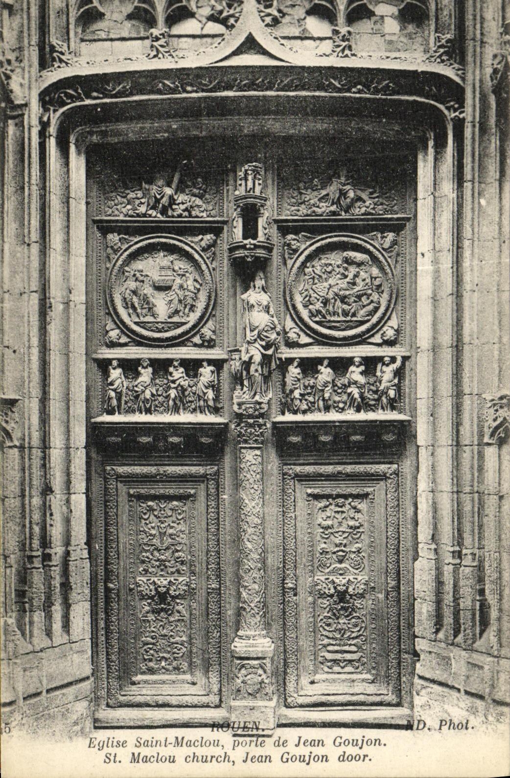 VINTAGE POSTCARD Rouen Eglise Maclou Saint Carries Of Jean Goujon St Maclou