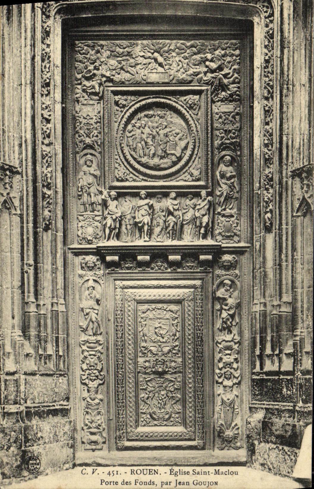 VINTAGE POSTCARD Rouen L Church Holy Maclou Carries Funds By Jean Goujon