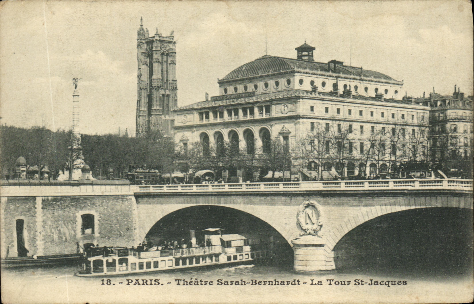 CPA Paris Theatre Sarah Bernhardt La Tour St Jacques