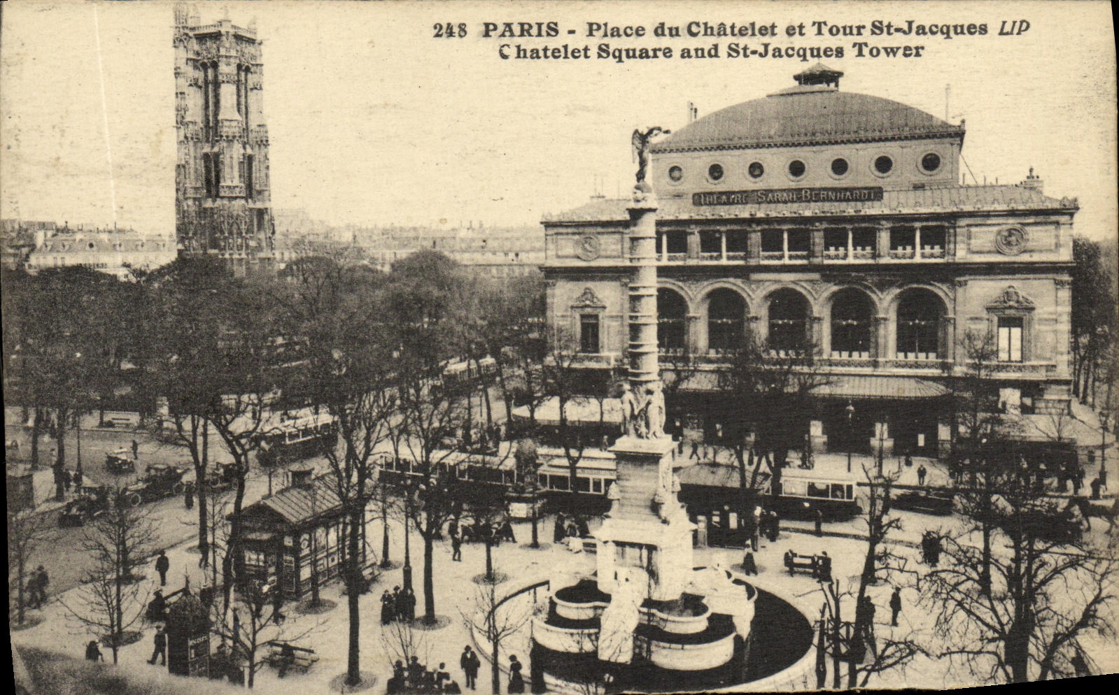 CPA Paris Place du Chatelet et Tour St Jacques
