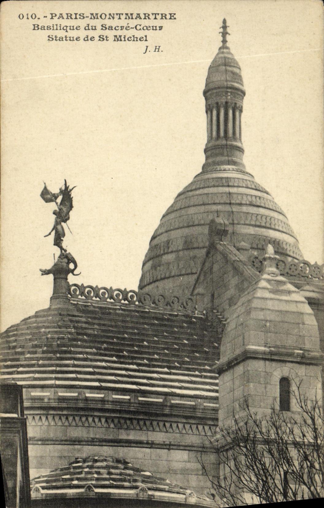 VINTAGE POSTCARD Paris Montmartre Basilique of the Sacring Heart Rules of St Michel