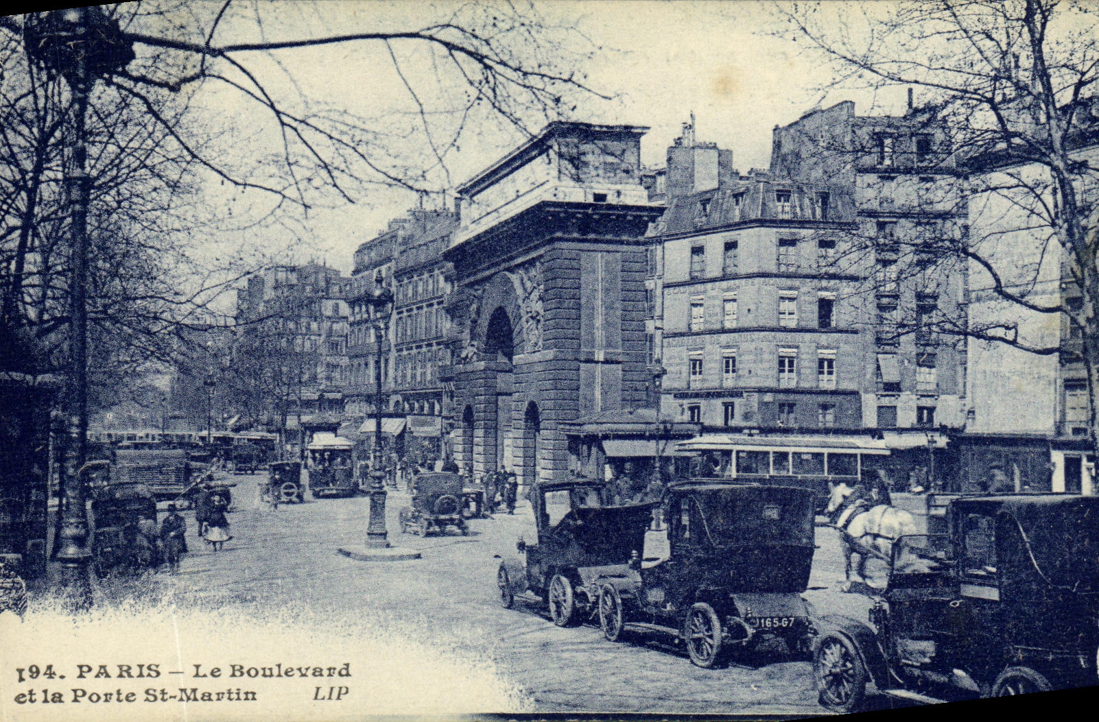 CPA Paris Le Boulevard et la Porte St Martin