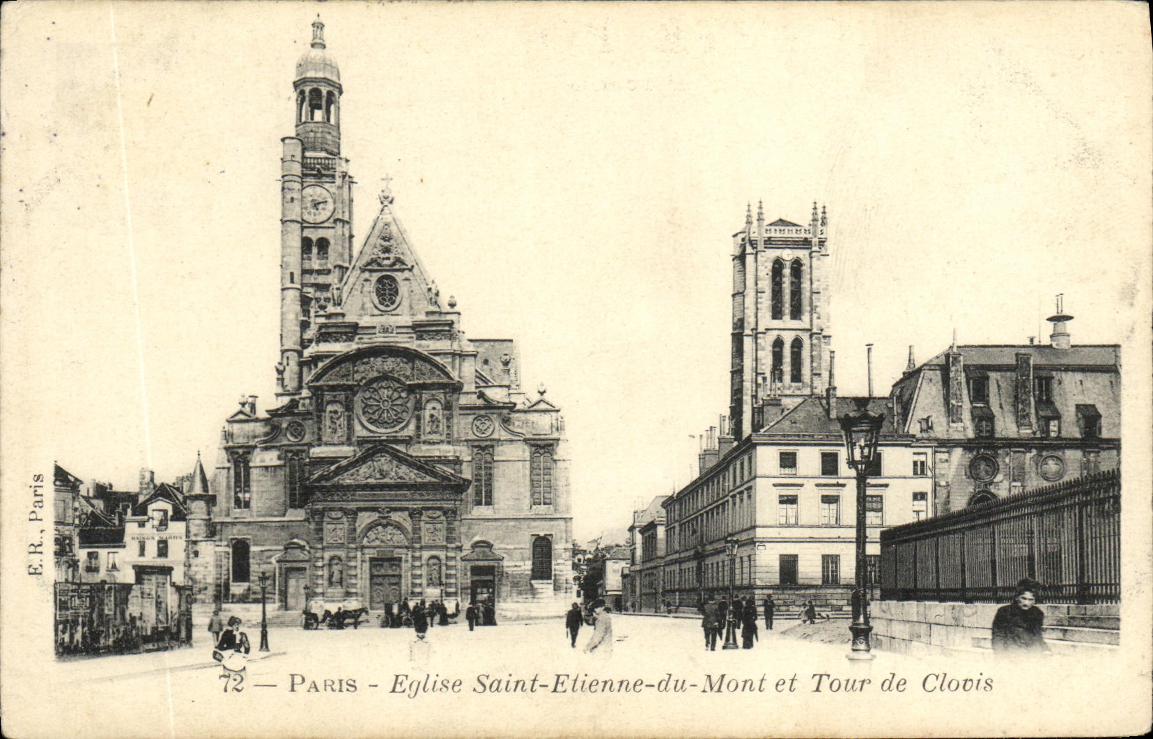 CPA Paris Eglise Saint Etienne du Mont et Tour de Clovis