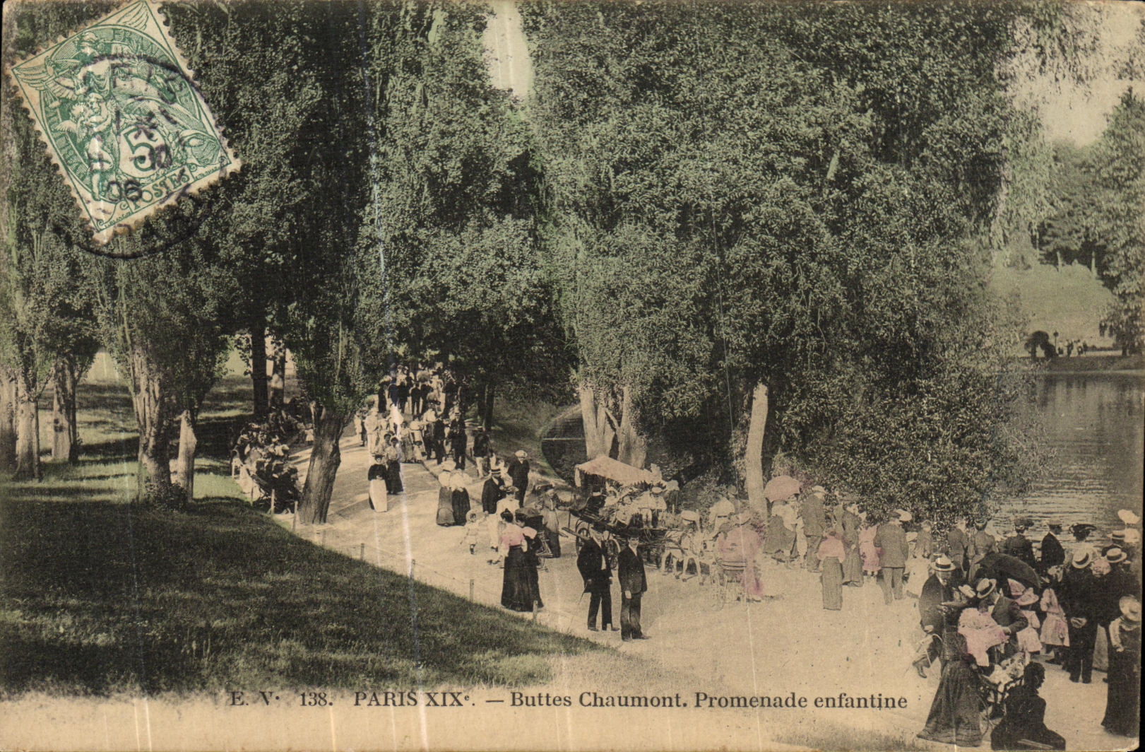 VINTAGE POSTCARD Paris Hillocks Chaumont Childish Walk