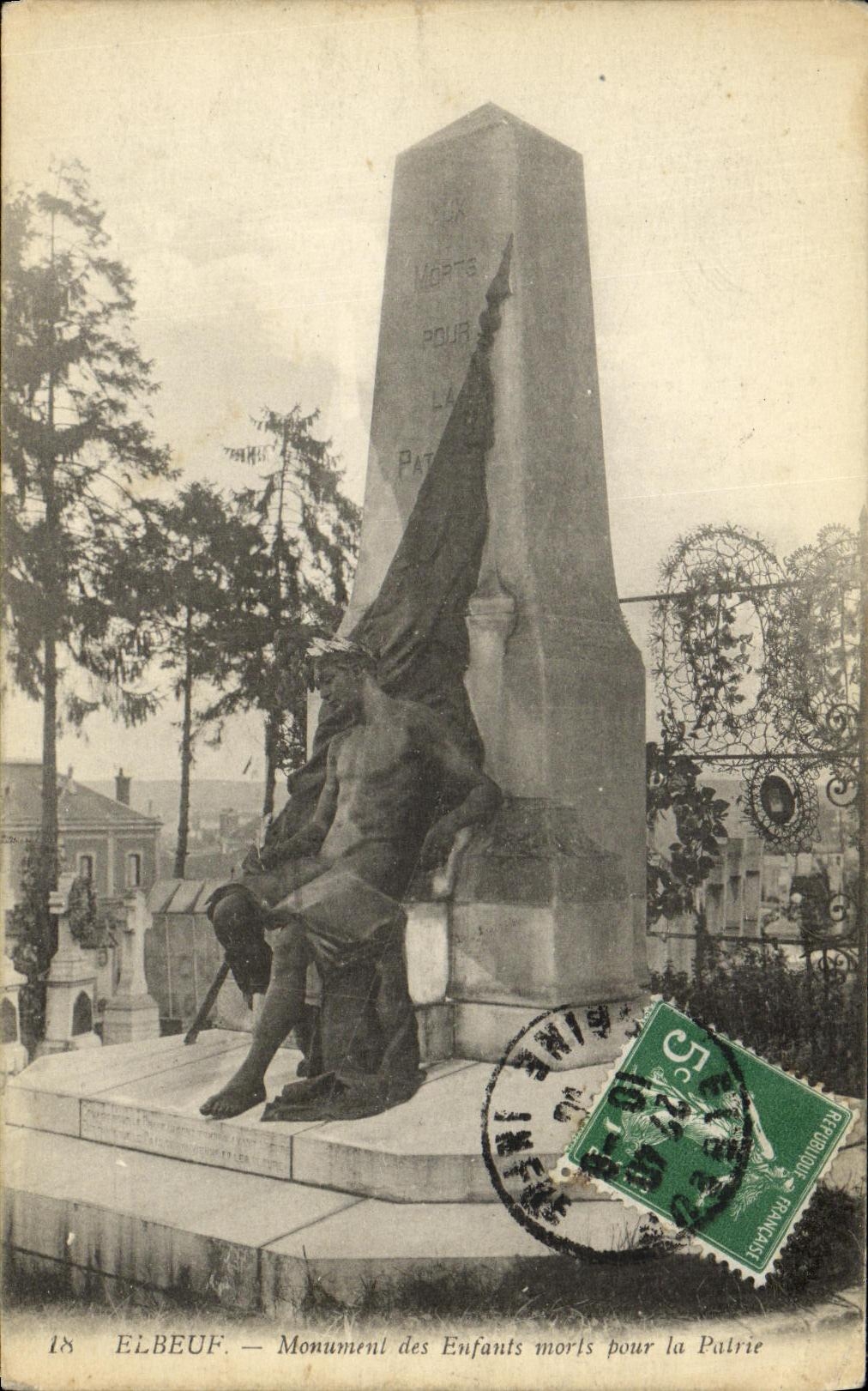 CPA Elbeuf Monument des Enfants morts pour la Patrie