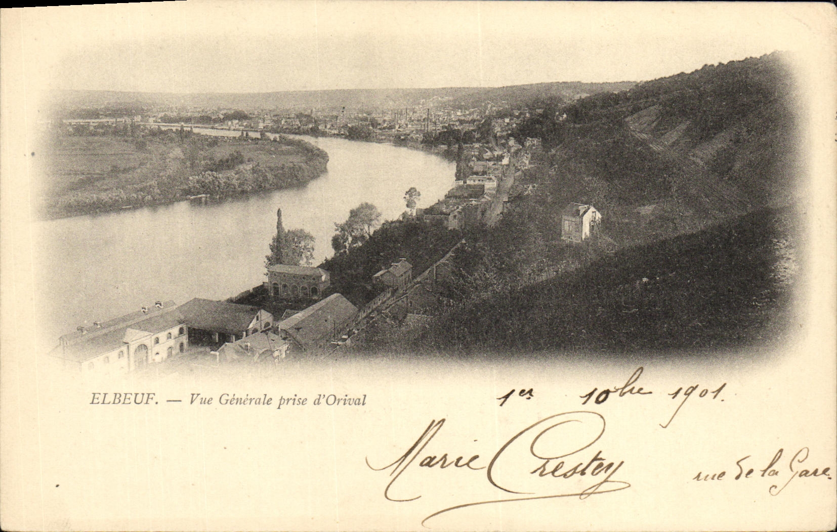 CPA Elbeuf Vue Generale prise d Orival