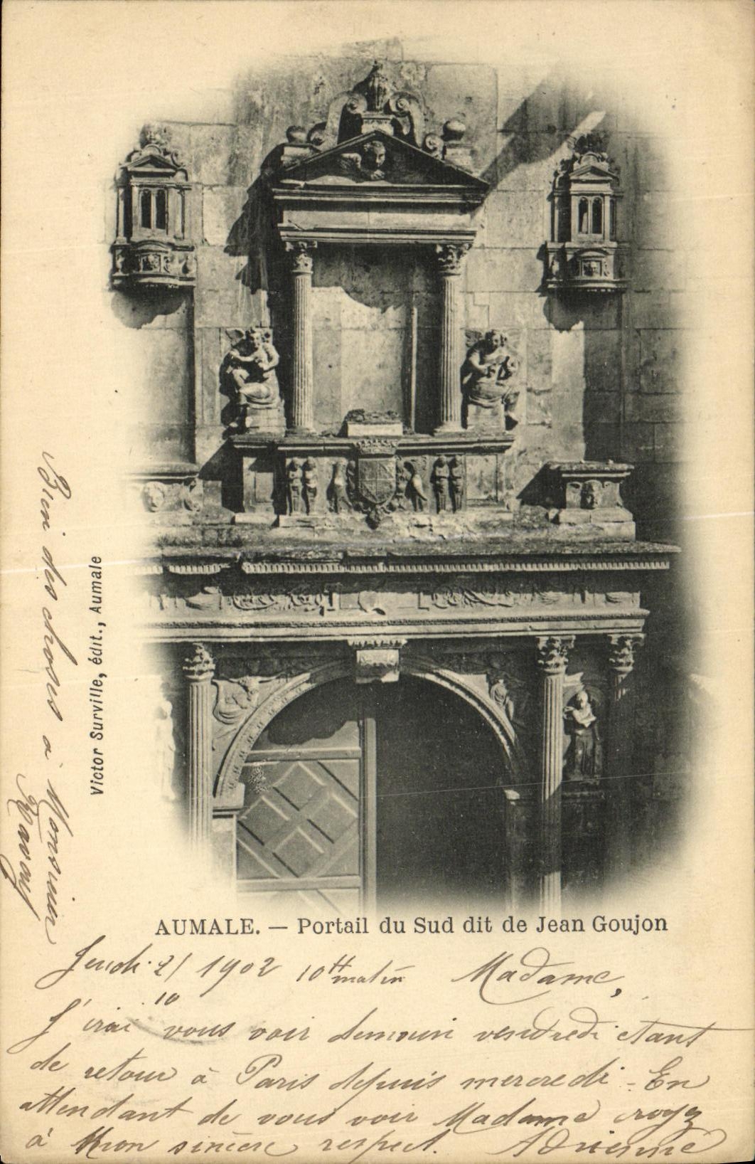 VINTAGE POSTCARD Aumale Gate of the South known as of Jean Pin