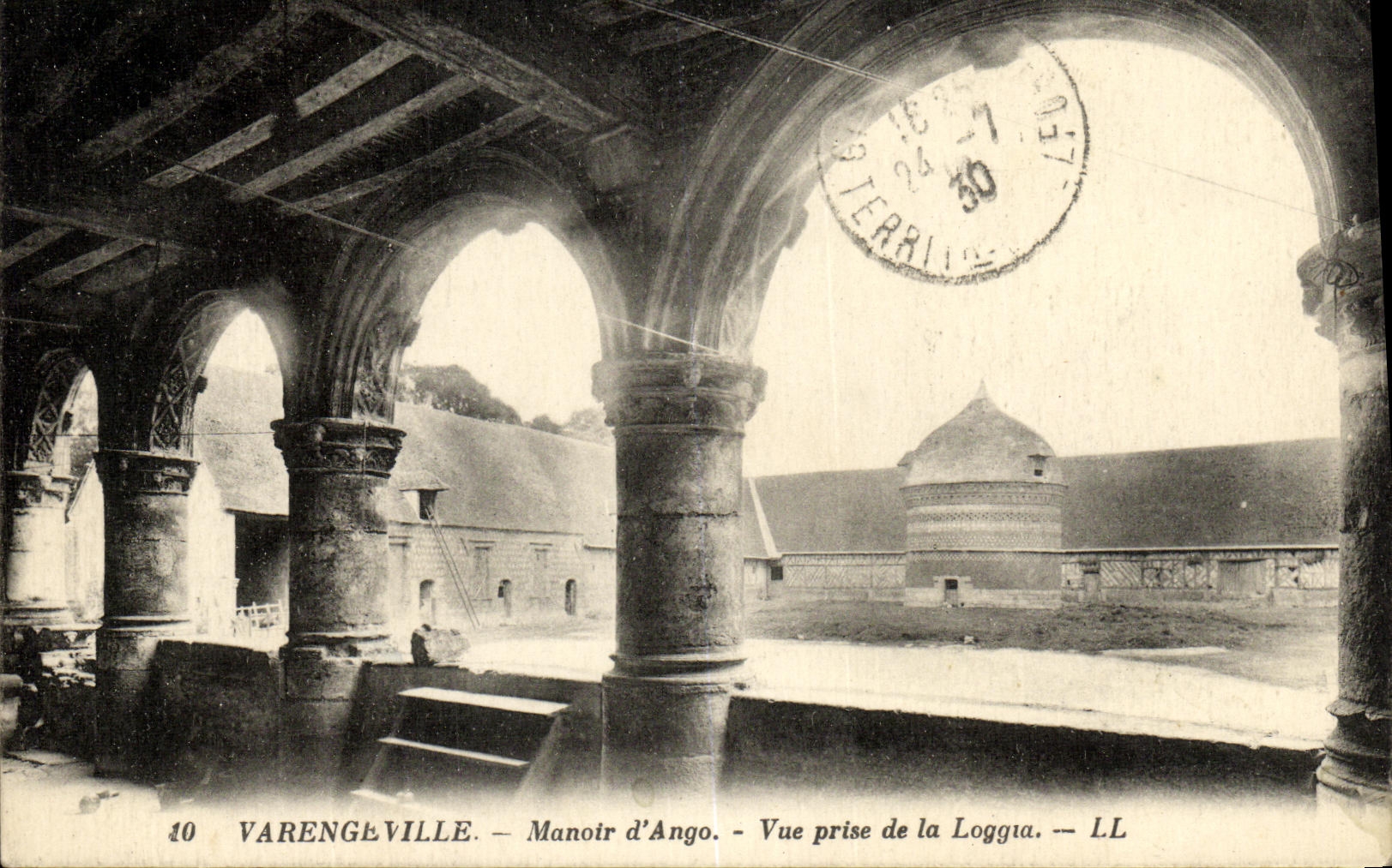 VINTAGE POSTCARD Varengeville Manor D Ango Seen from of the Loggia