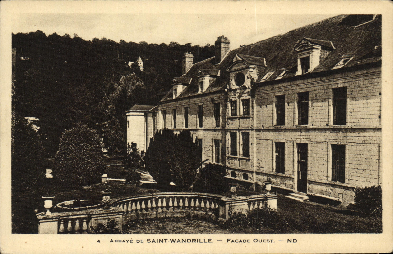 VINTAGE POSTCARD Abbey of Saint Wandrille Western Frontage