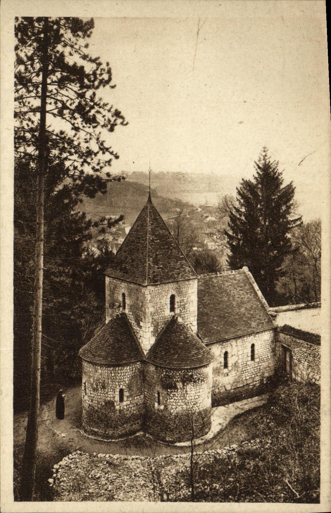 VINTAGE POSTCARD Abbey of Wandrille Saint the vault Holy Saturnin