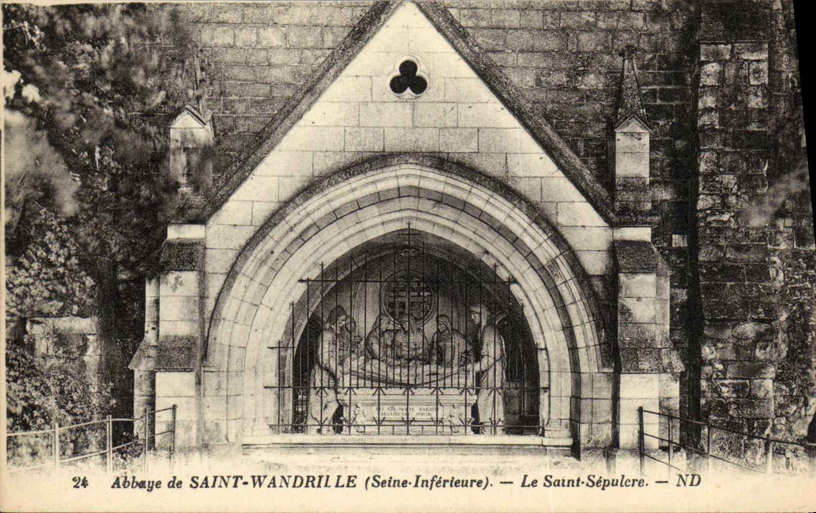 VINTAGE POSTCARD Abbey of Wandrille Saint Holy Sepulchre
