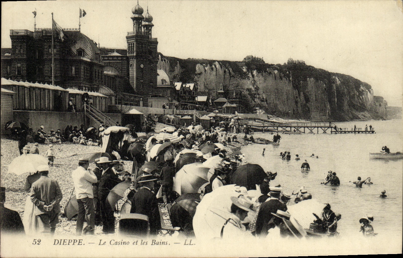 POSTAL Dieppe de la VENDIMIA el casino y les Bains