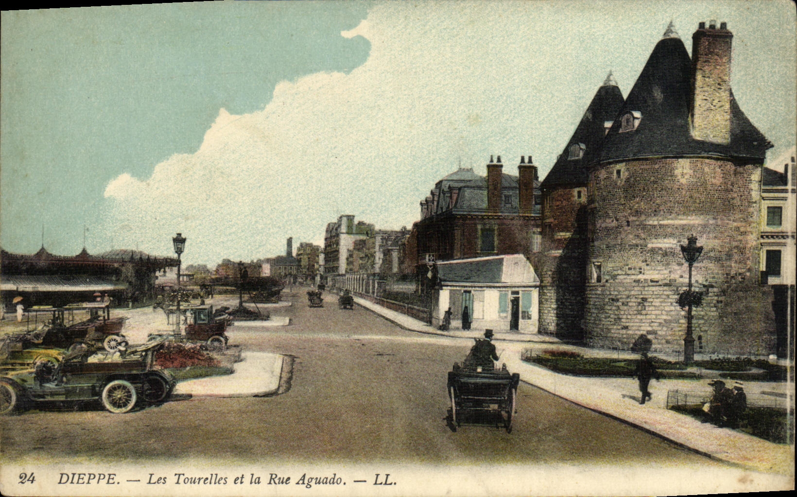 Torrecillas y la calle Aguado de Dieppe de la POSTAL de la VENDIMIA