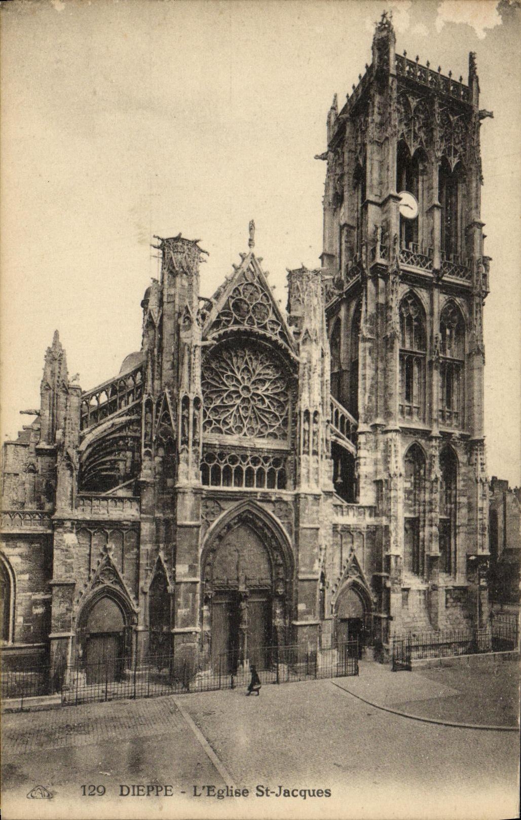 POSTAL Dieppe L St Jacques de la VENDIMIA de la iglesia