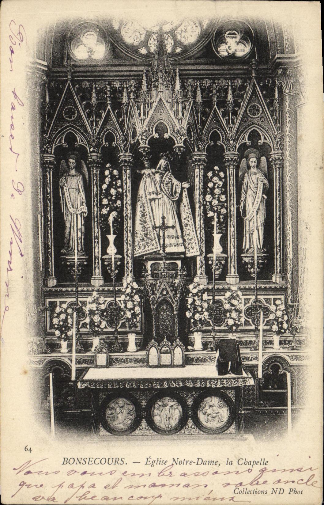 VINTAGE POSTCARD Bonsecours Notre Dame Church the Vault