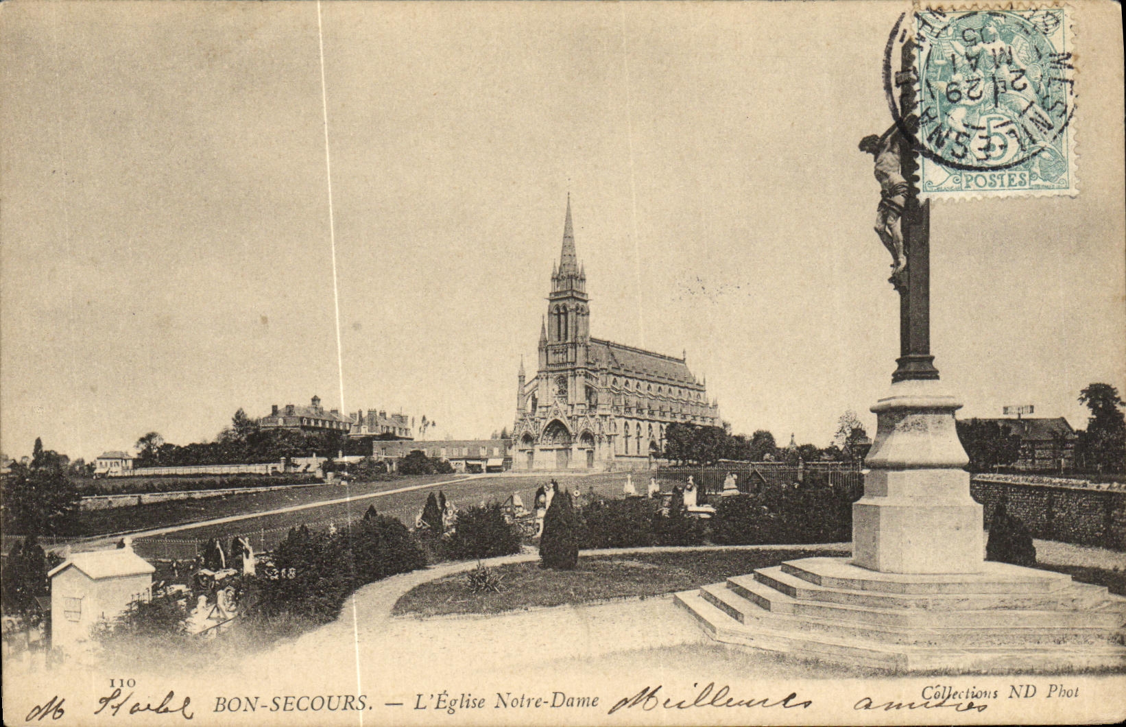 VINTAGE POSTCARD Bonsecours L Notre Dame Church