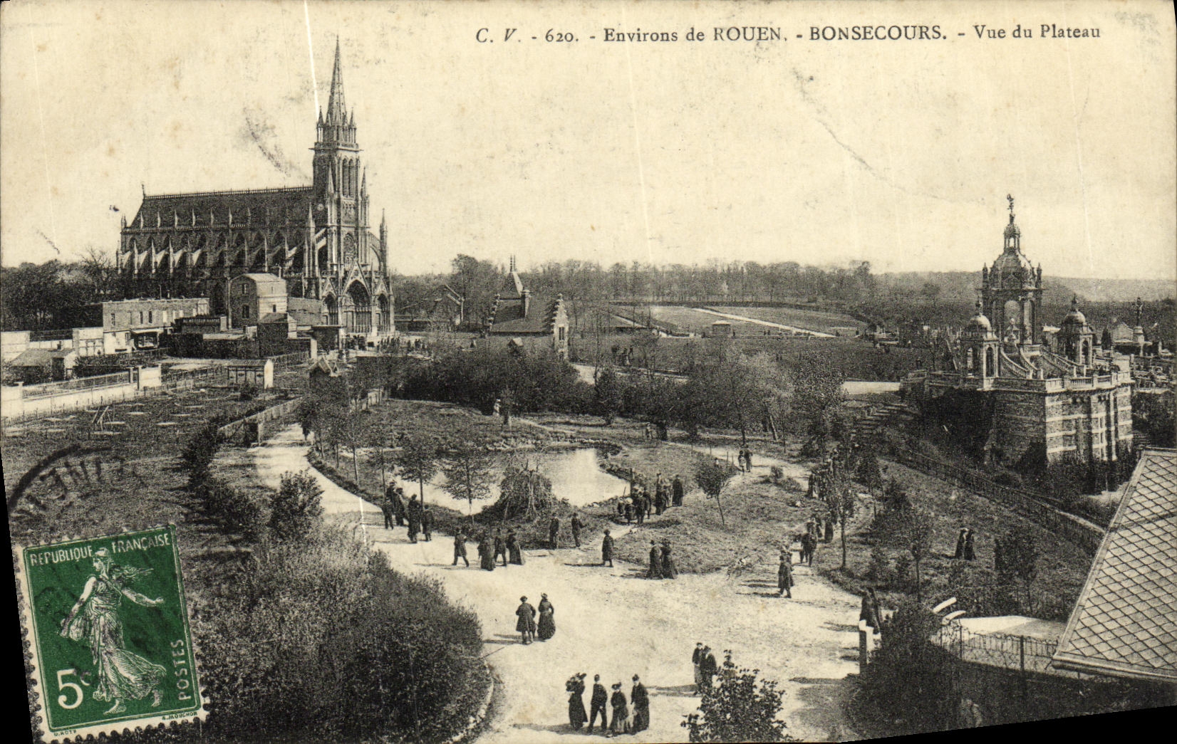 POSTAL Bonsecours de la VENDIMIA visto de la placa