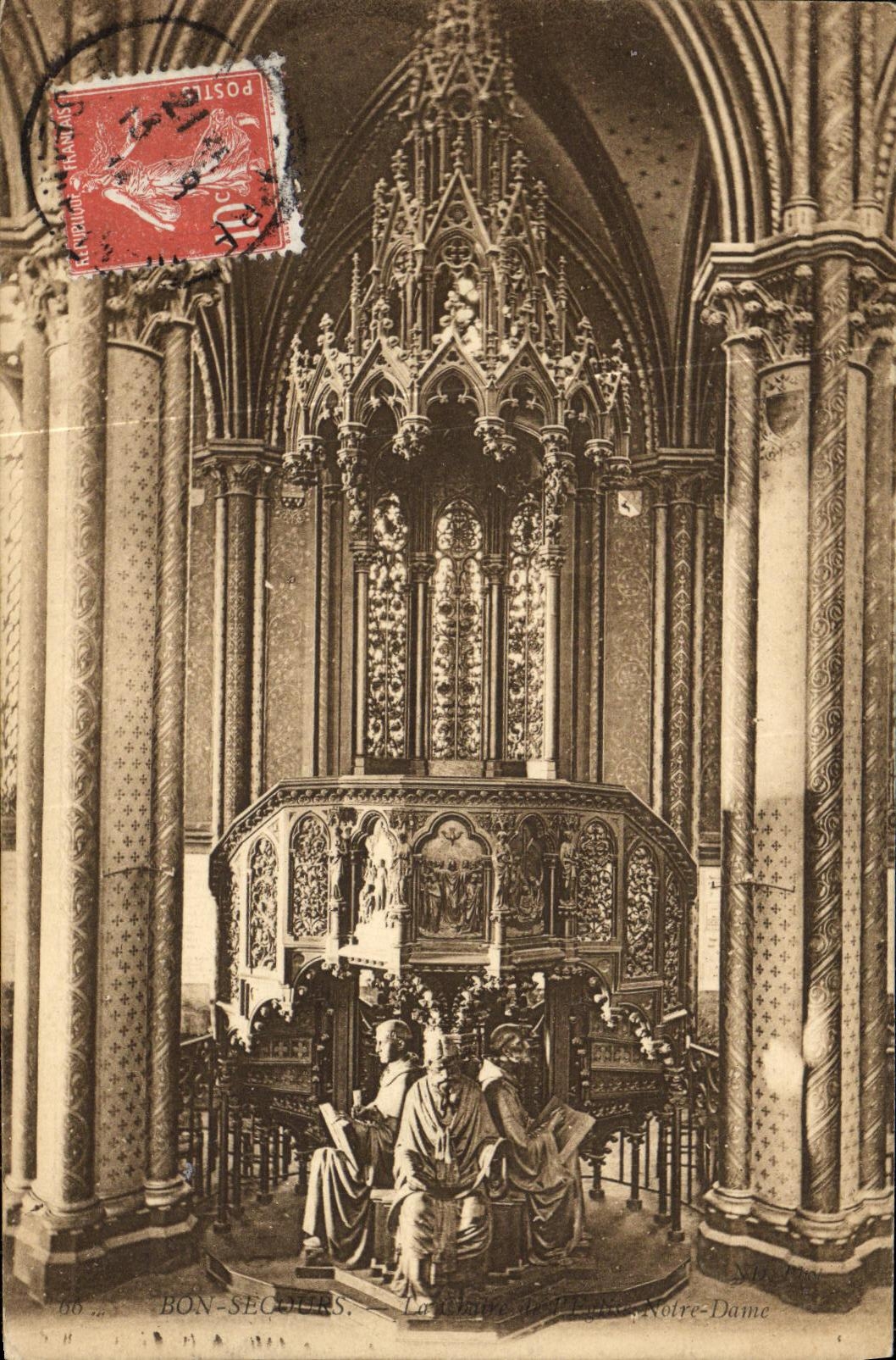 POSTAL Bonsecours de la VENDIMIA el púlpito