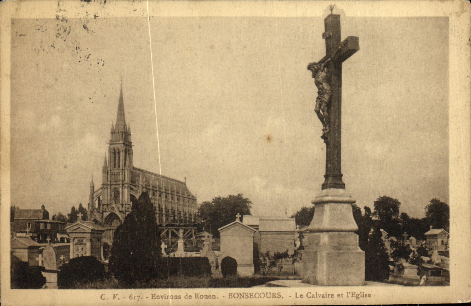 VINTAGE POSTCARD Bonsecours the Martyrdom and L Church