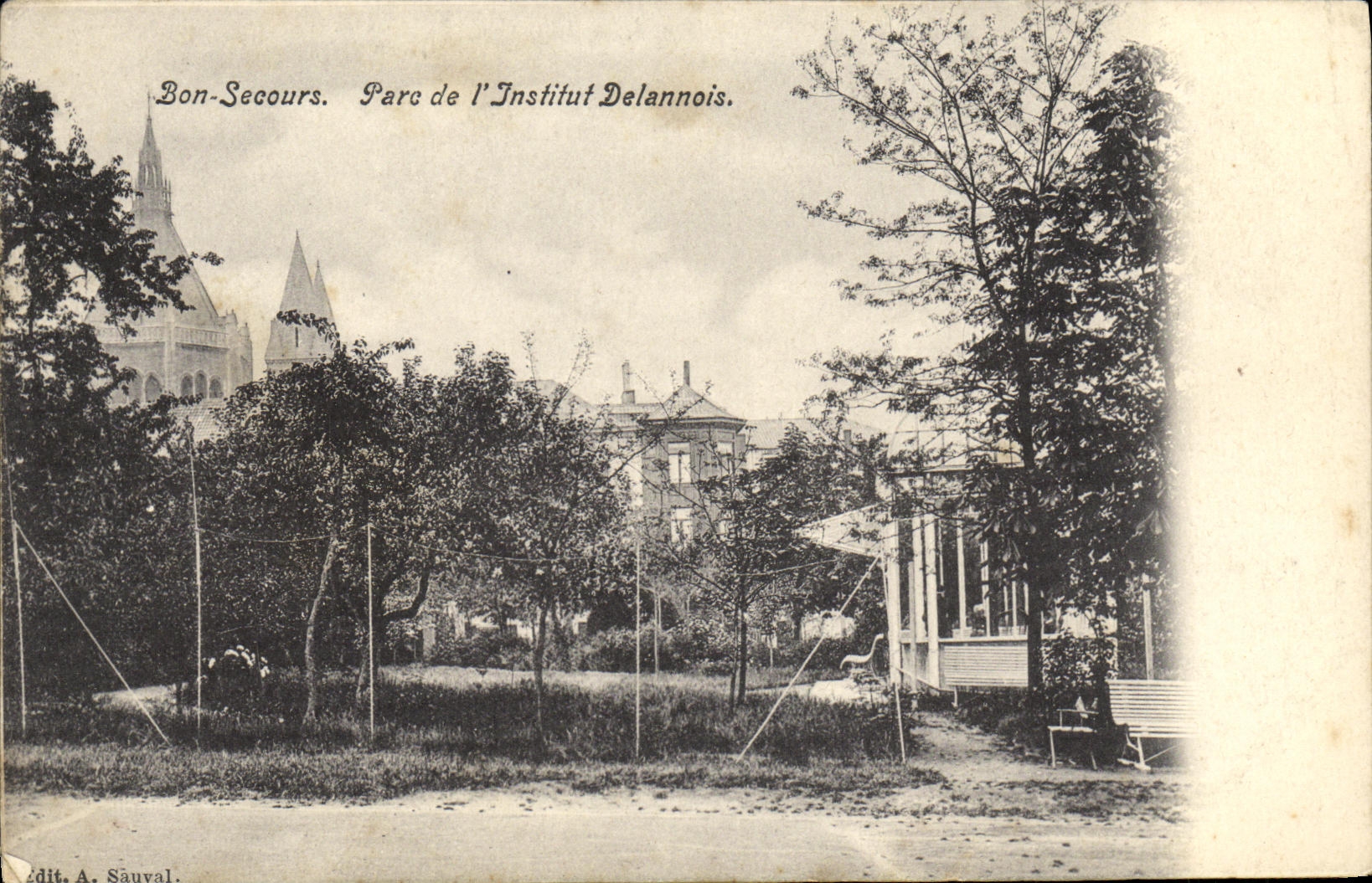 Parque de Bonsecours de la POSTAL de la VENDIMIA de L instituto de Delannois