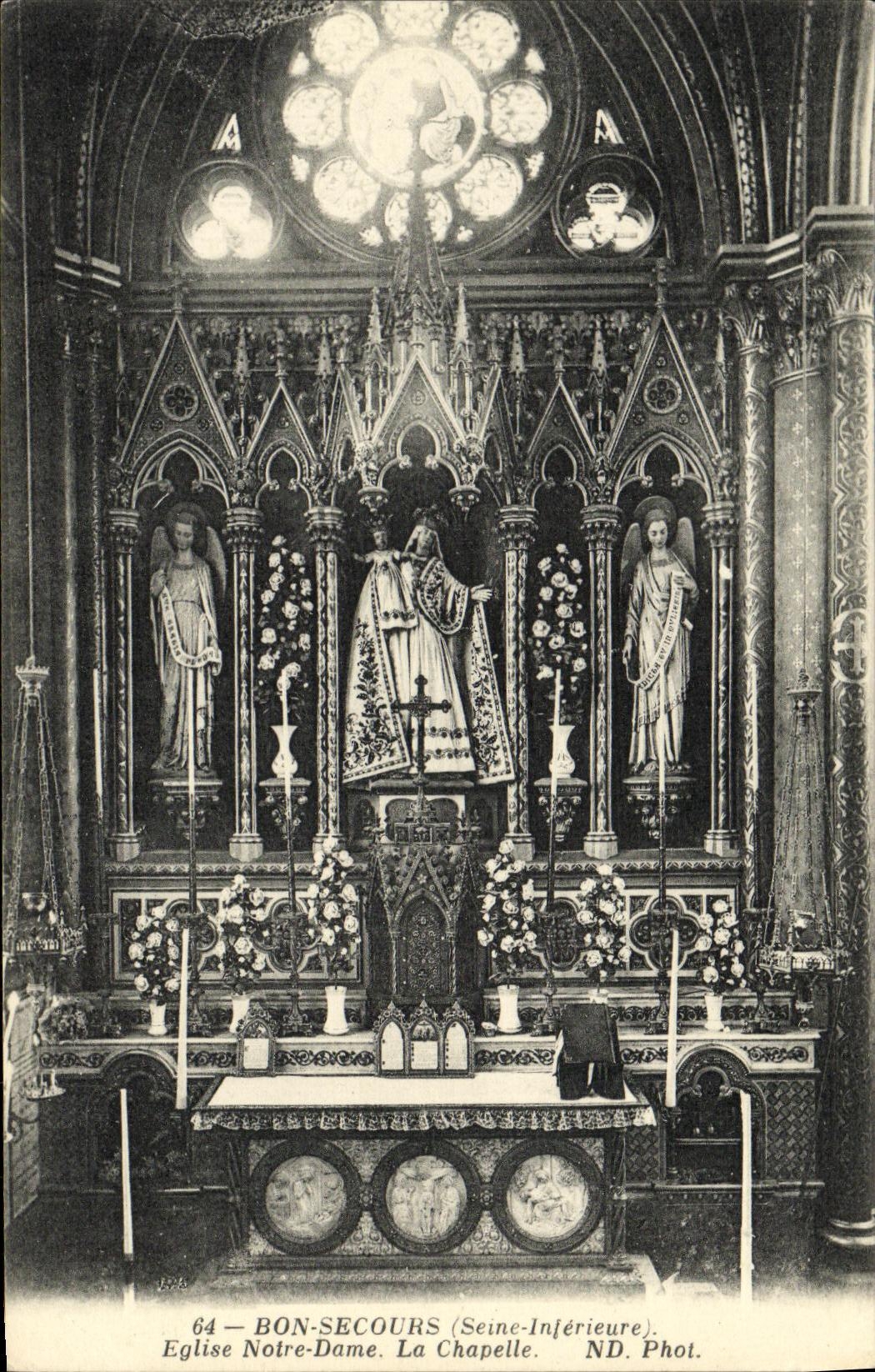 VINTAGE POSTCARD Bonsecours Notre Dame Church La Chapelle