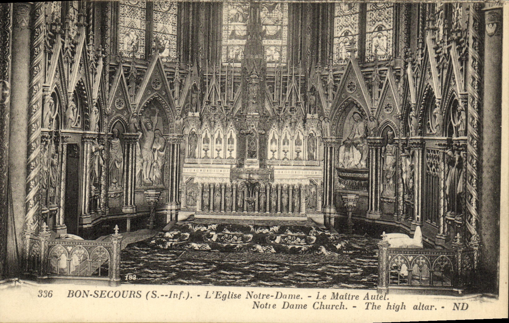 VINTAGE POSTCARD Bonsecours L Notre Dame Church the Master Furnace bridge