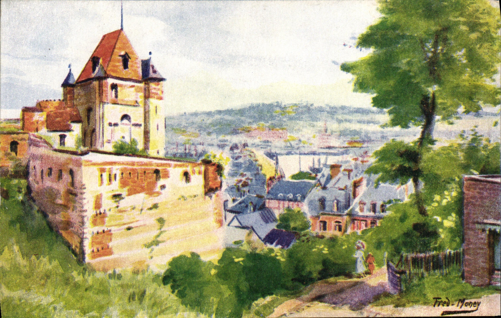 POSTAL Dieppe de la VENDIMIA el St Remy y la ciudad de la torre