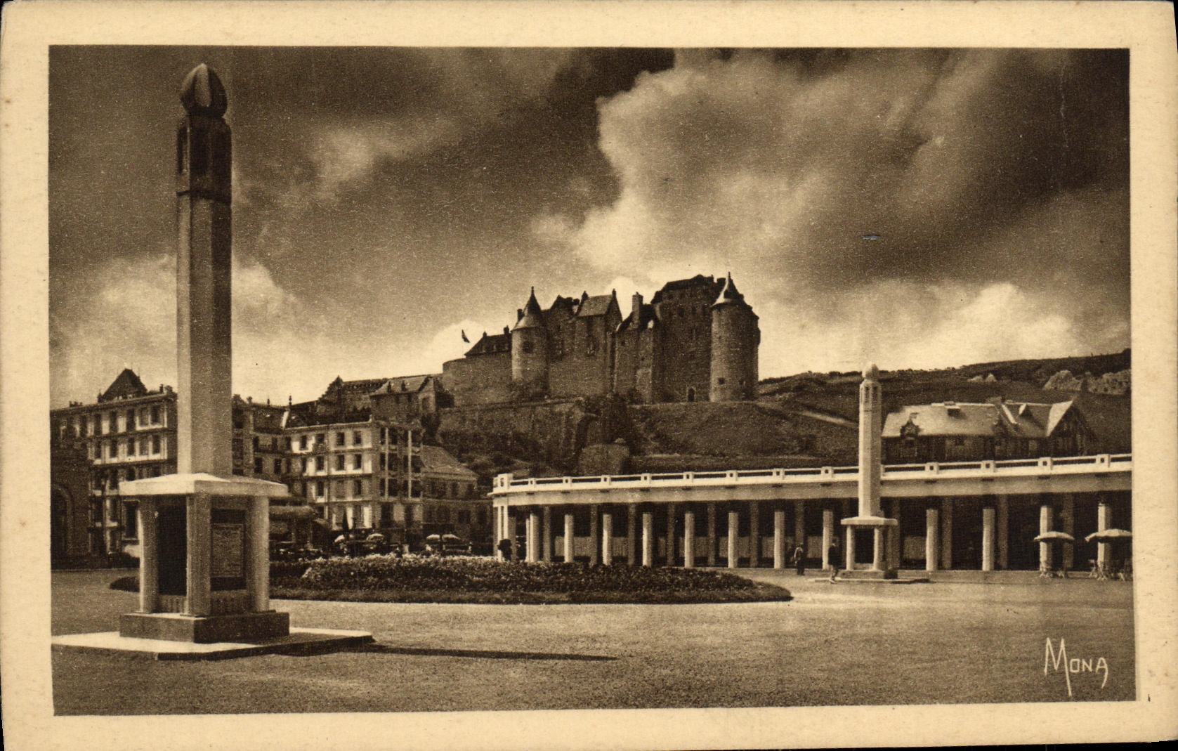 POSTAL Dieppe L explanada de la VENDIMIA del casino y del castillo viejo