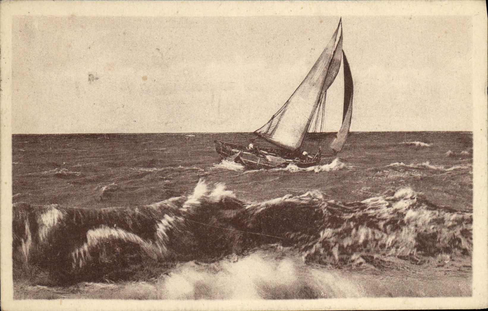 Barco Vaguenesses de Dieppe de la POSTAL de la VENDIMIA