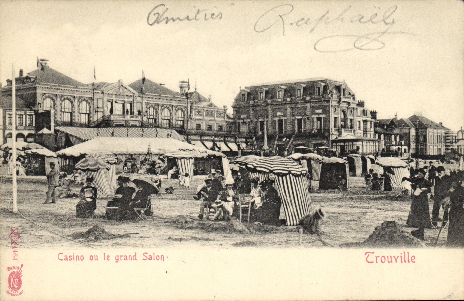 VINTAGE POSTCARD Casino or the large Trouville living room