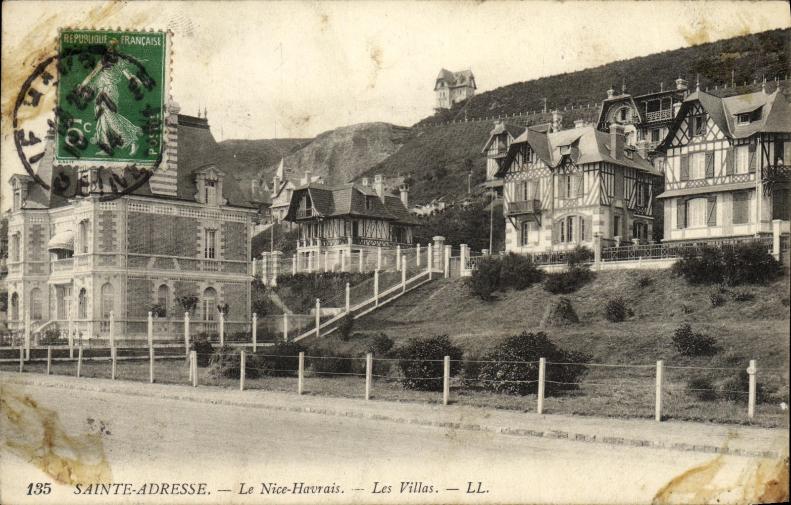 VINTAGE POSTCARD Sainte Address Nice Native of Le Havre Villas