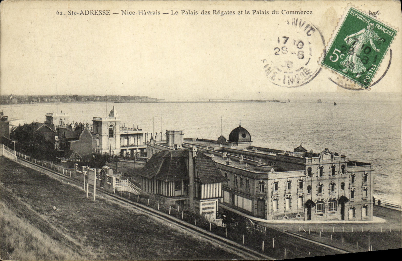 VINTAGE POSTCARD Sainte Address Nice Native of Le Havre the palate of the regattas and the palate commercial