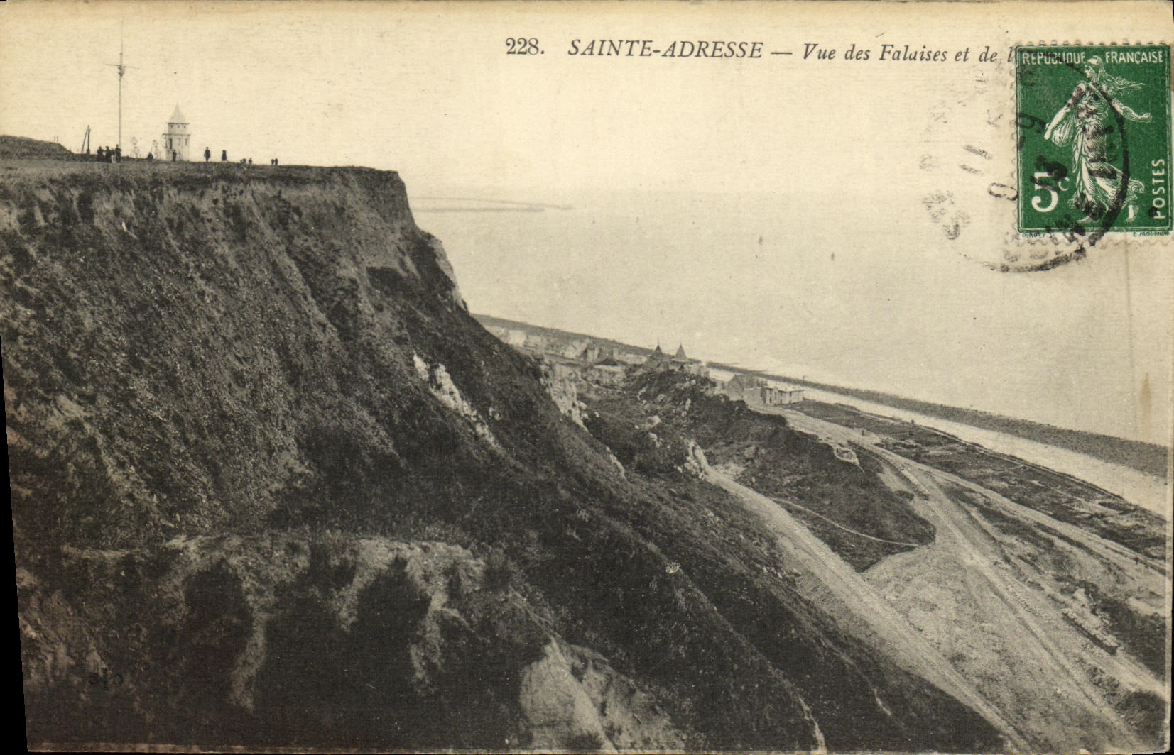 VINTAGE POSTCARD Sainte Address Seen of Cliffs