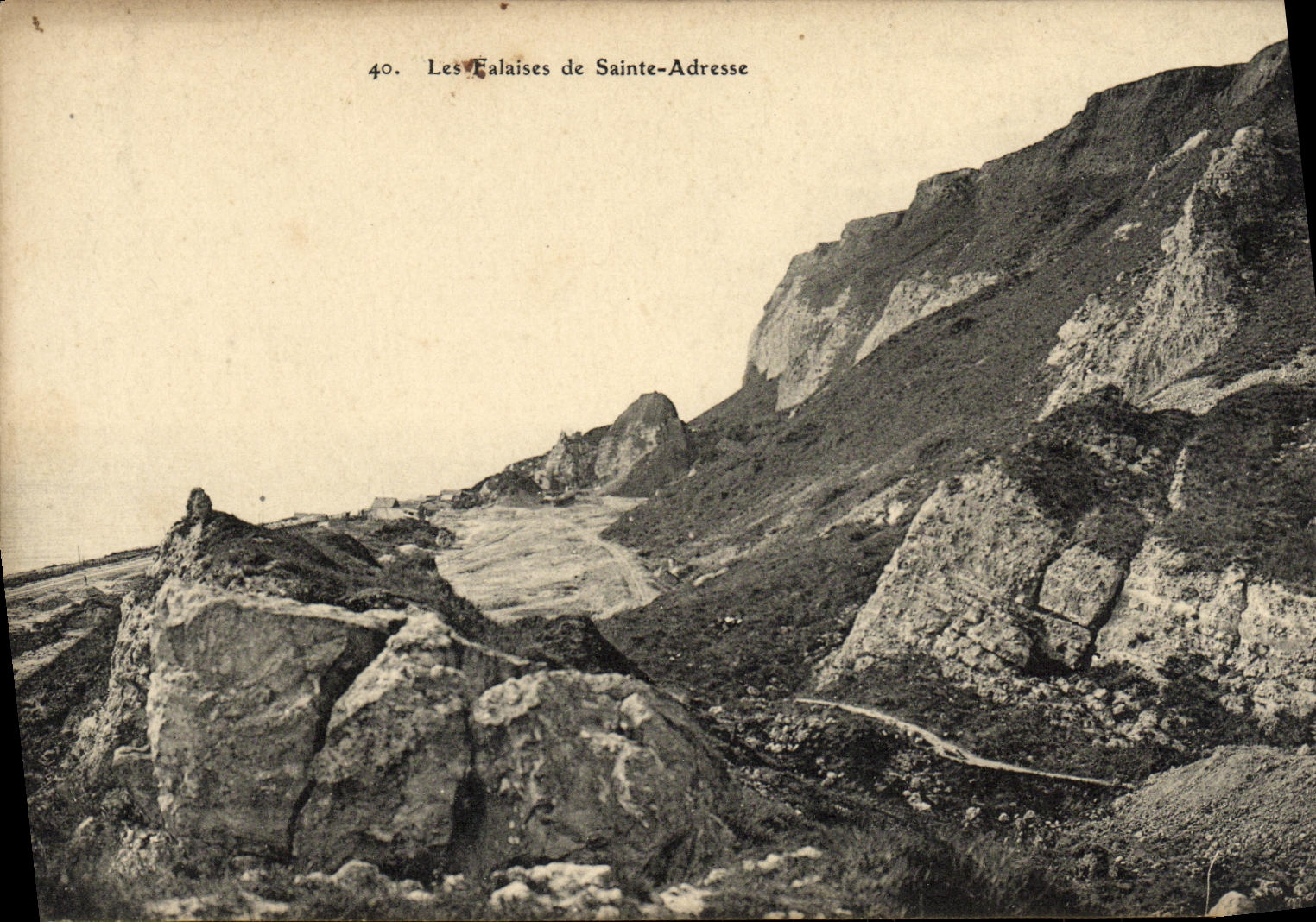 VINTAGE POSTCARD Cliffs Sainte Address
