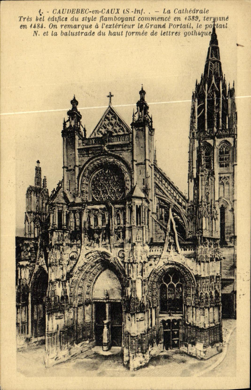 CPA Caudebec en Caux La Cathedrale 