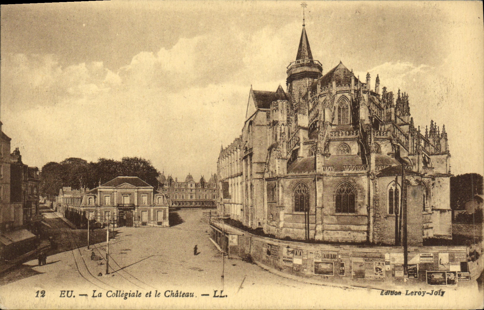 CPA Eu Le Collegiale et le Chateau