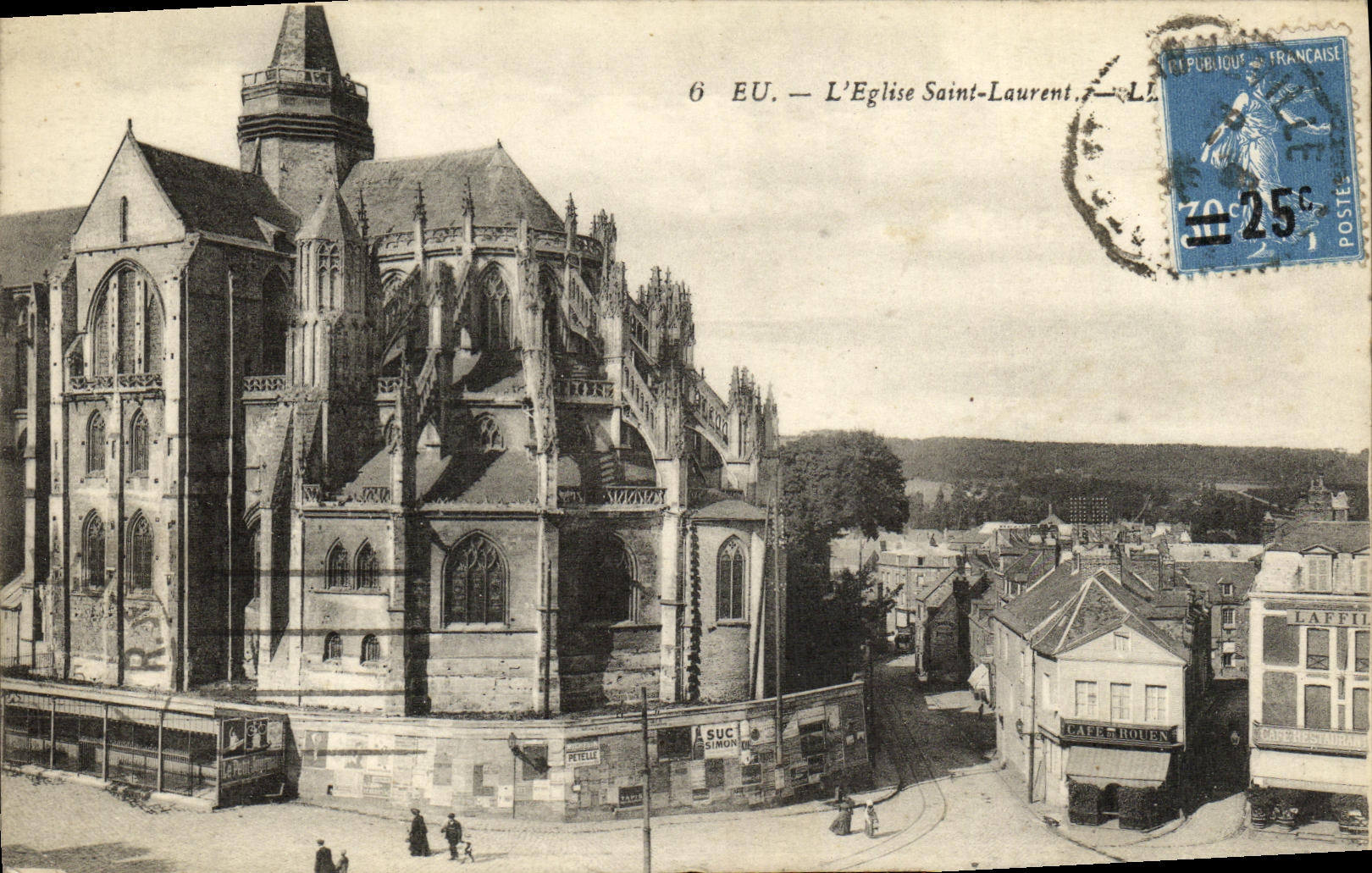 CPA Eu L Eglise Saint Laurent 