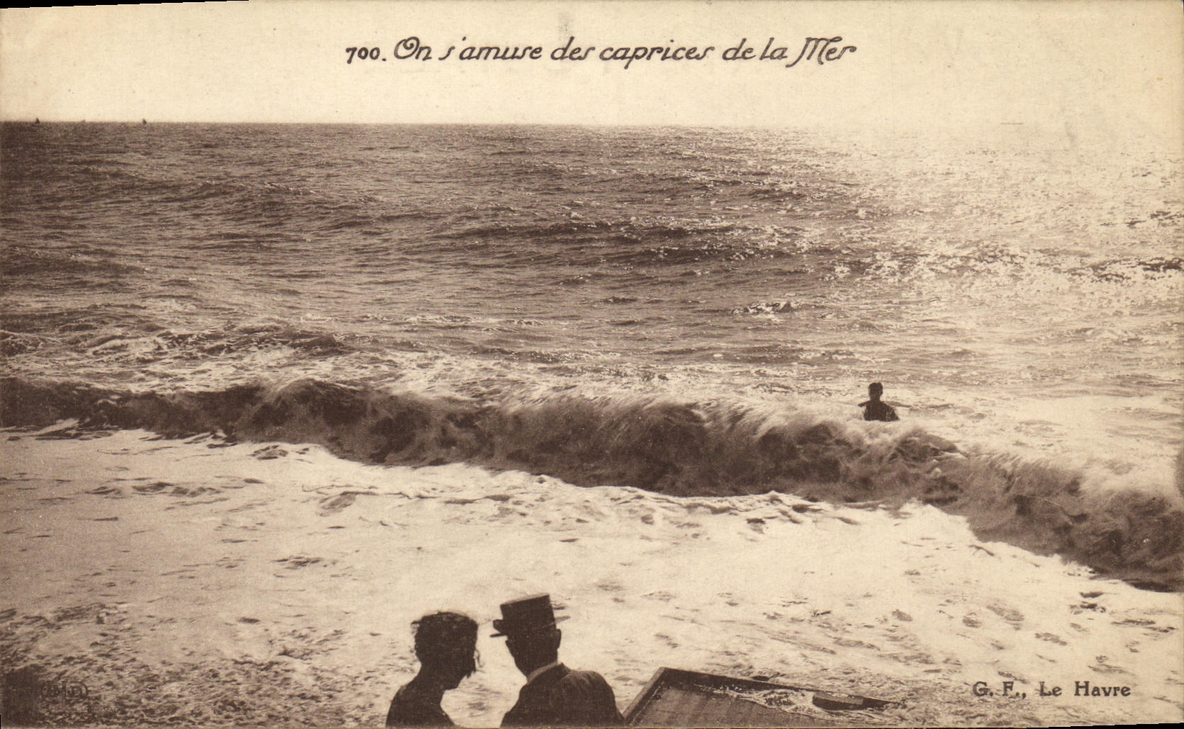 VINTAGE POSTCARD S whims of the sea are amused