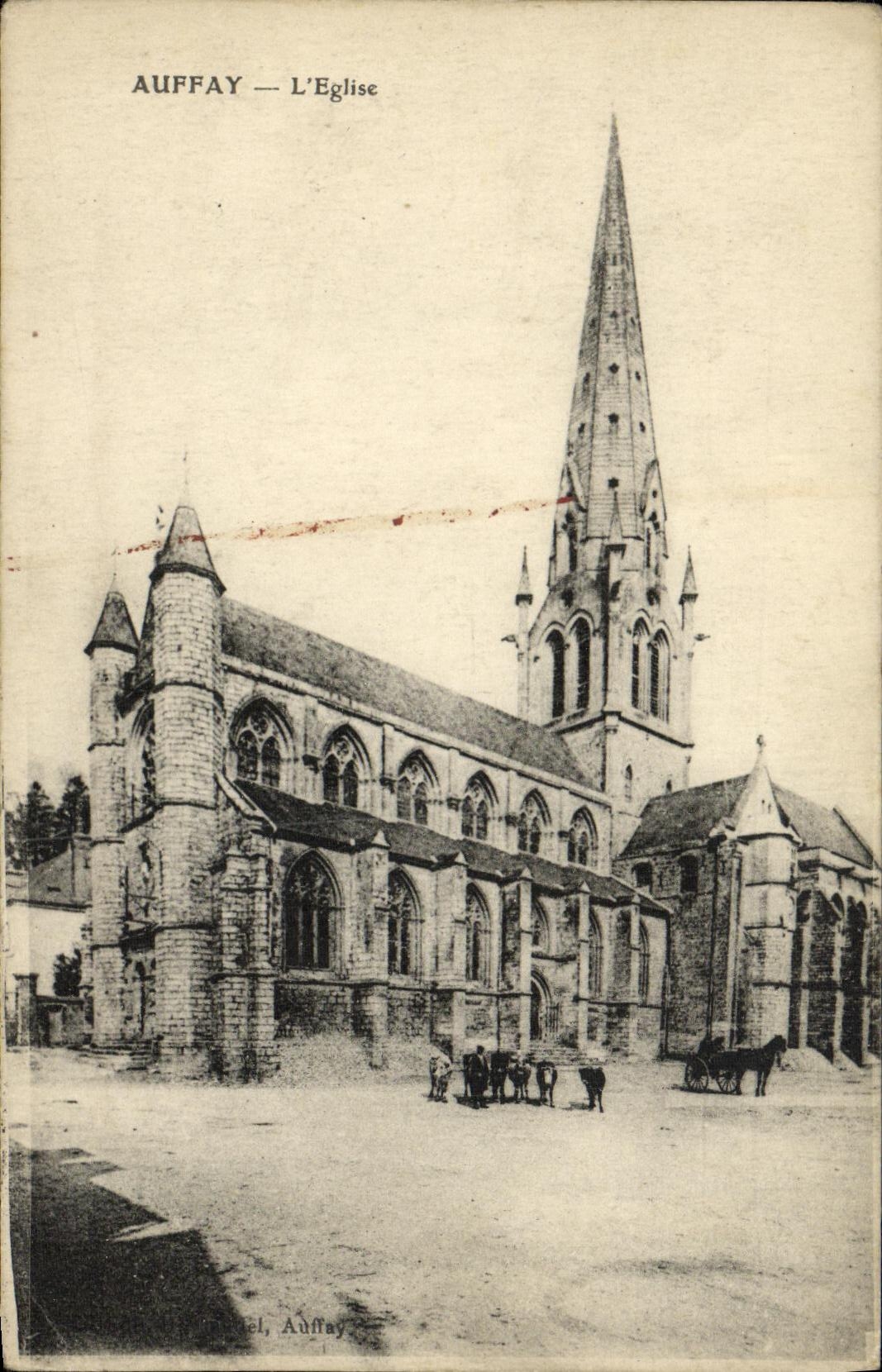 VINTAGE POSTCARD Auffay L Church
