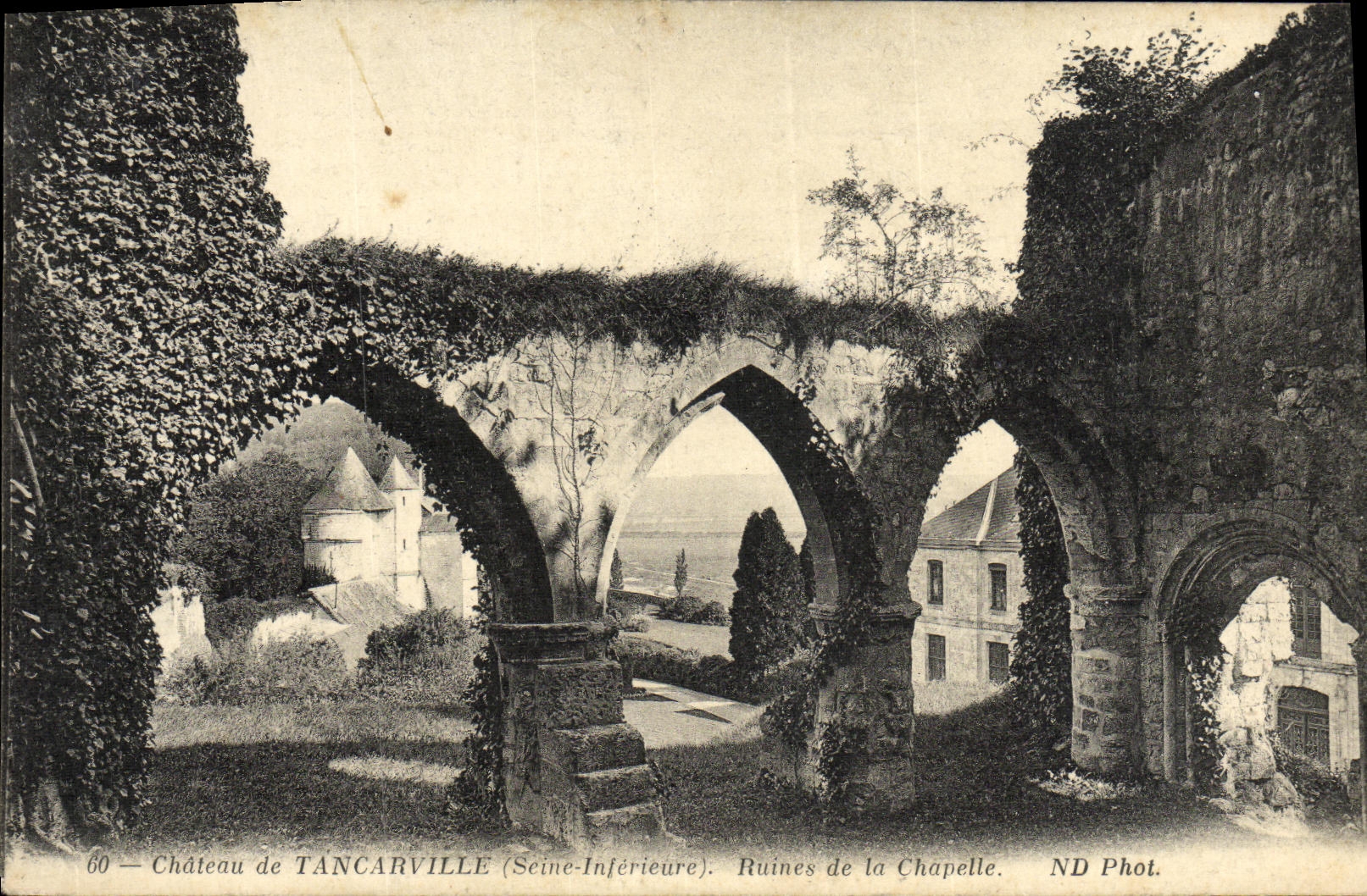 VINTAGE POSTCARD Castle of Tancarville Ruins of the Vault