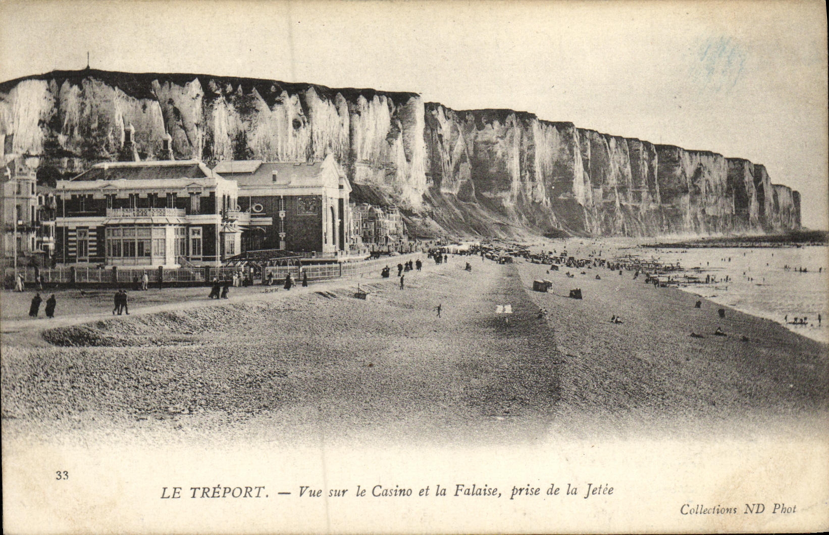 VINTAGE POSTCARD Treport Seen On the Casino and Cliff of the Pier