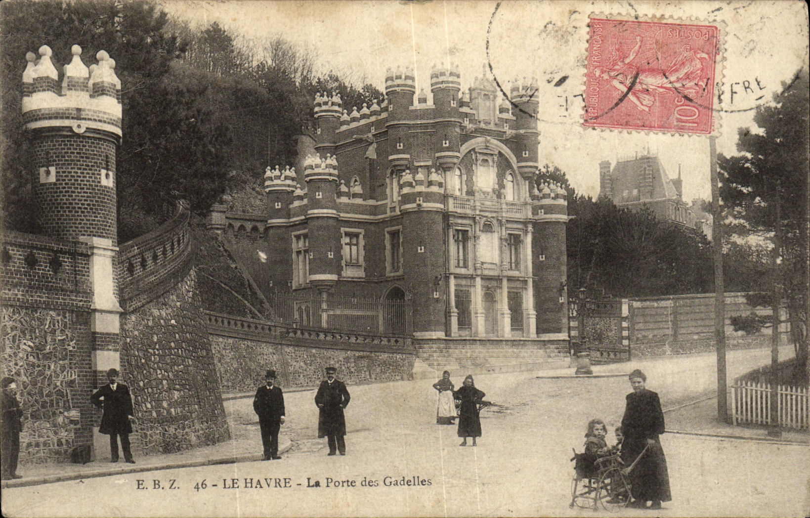 POSTAL Le Havre de la VENDIMIA la puerta de Gadelles