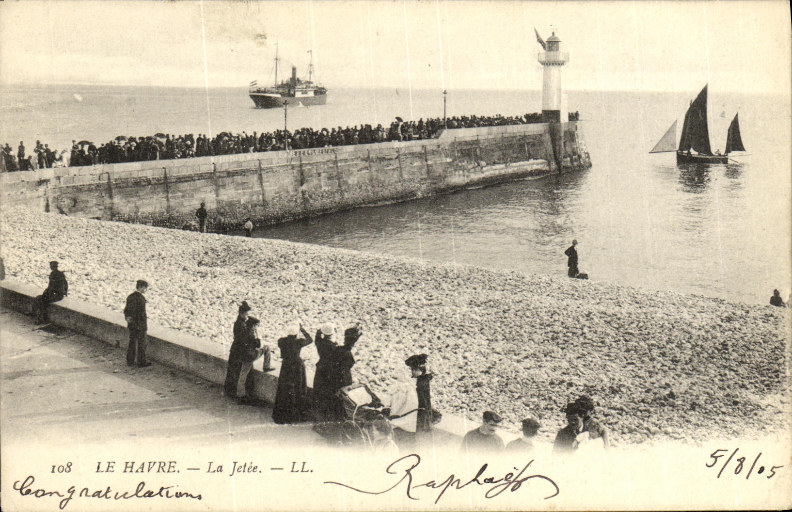 CPA Le Havre La Jetee Bateaux