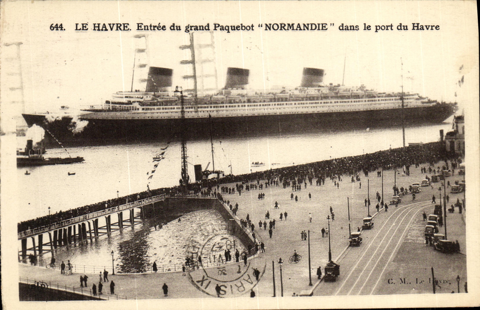 CPA Le Havre Entree du Grand Paquebot dans le port Bateau 