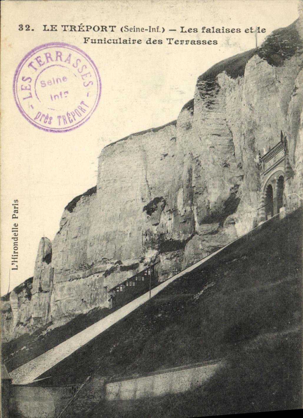 VINTAGE POSTCARD Treport Cliffs And the Funicular of the Terraces