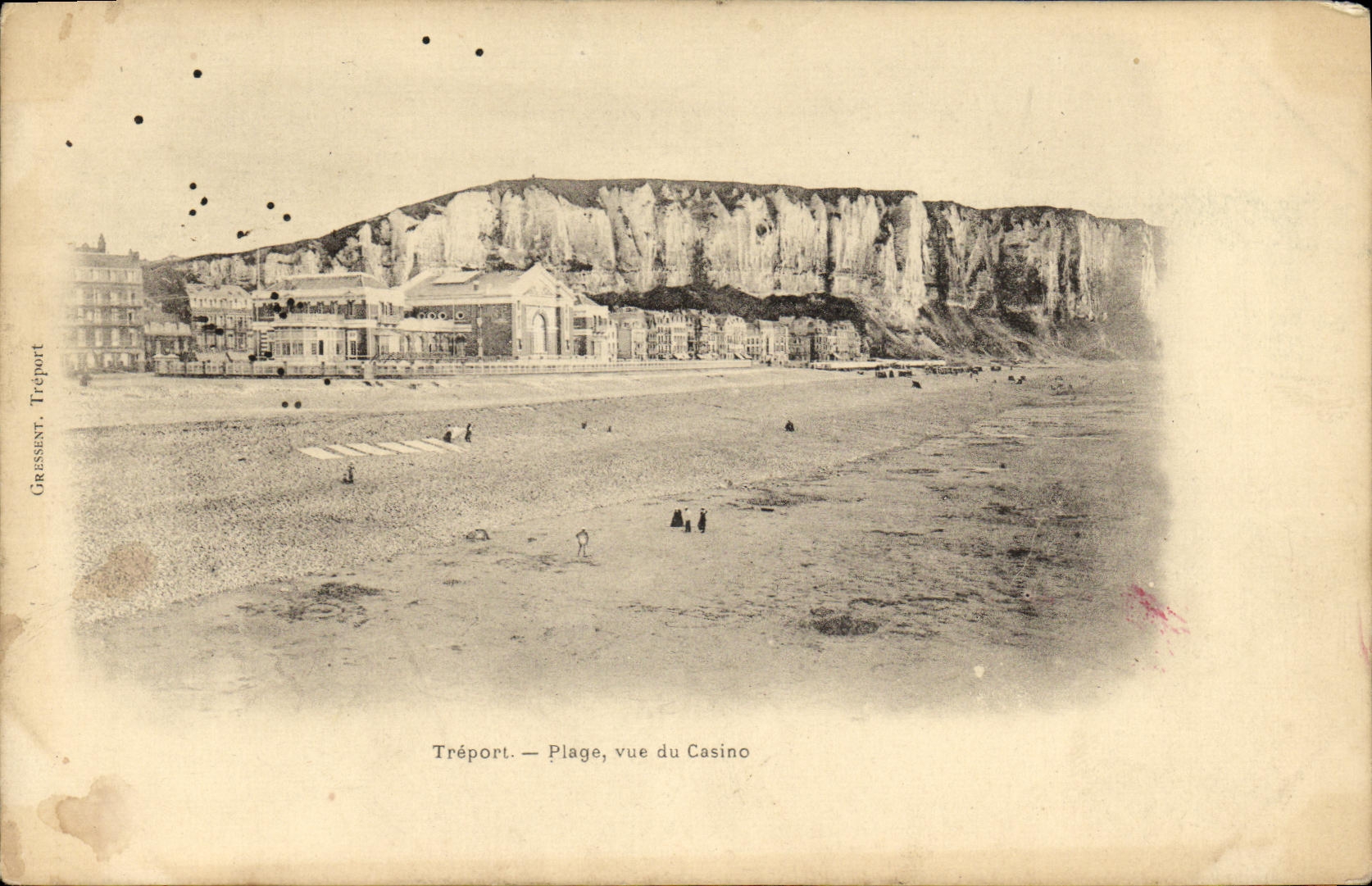 VINTAGE POSTCARD Treport Beach Seen of the Casino