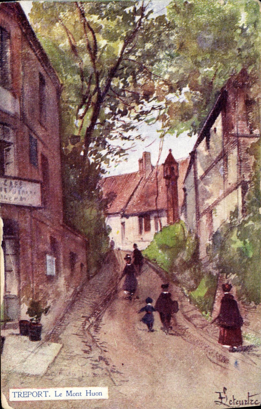 VINTAGE POSTCARD Treport the Huon Mount