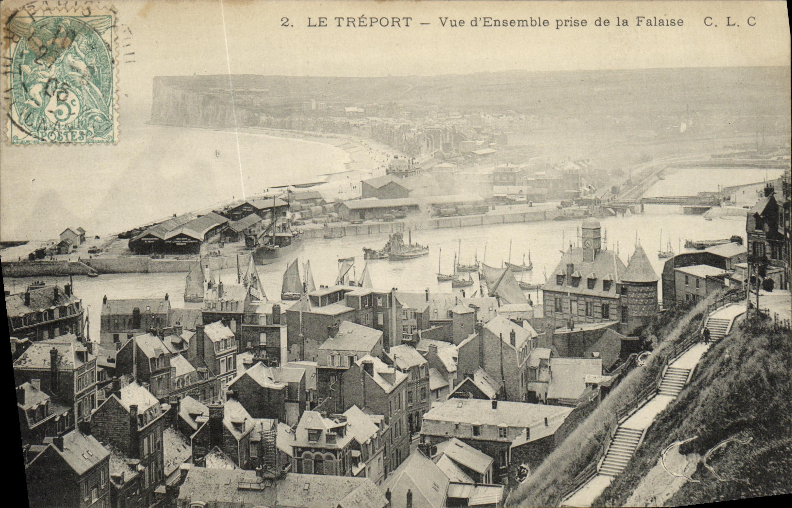 VINTAGE POSTCARD Treport Seen D Unit Taken of Cliff