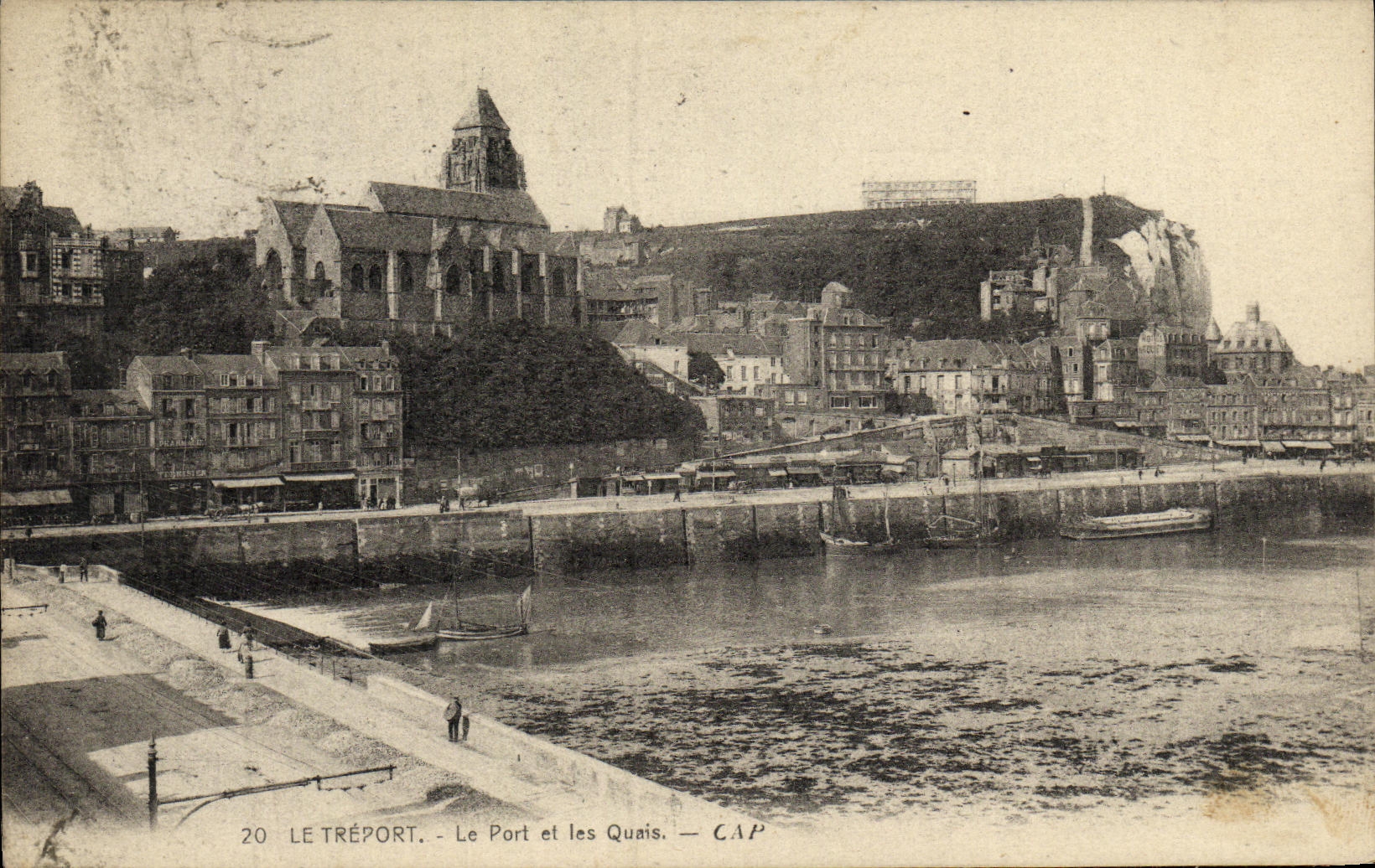 POSTAL Treport de la VENDIMIA el puerto y los muelles