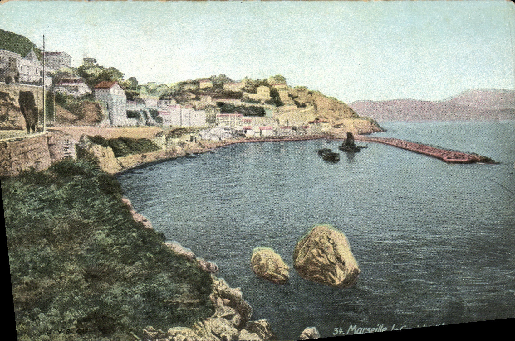 POSTAL Marsella de la VENDIMIA la cornisa L manija del profeta